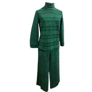 Large‎ Zio Designed by Youngja Womens Vintage 1970s Outfit Shirt Pants